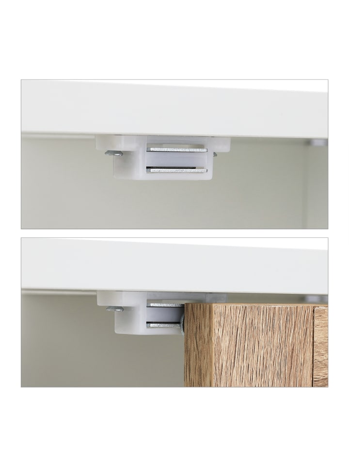 relaxdays Waschbeckenunterschrank in Weiß/ Natur - (B)60 x (H)61,5 x (T)30 cm günstig kaufen onesize