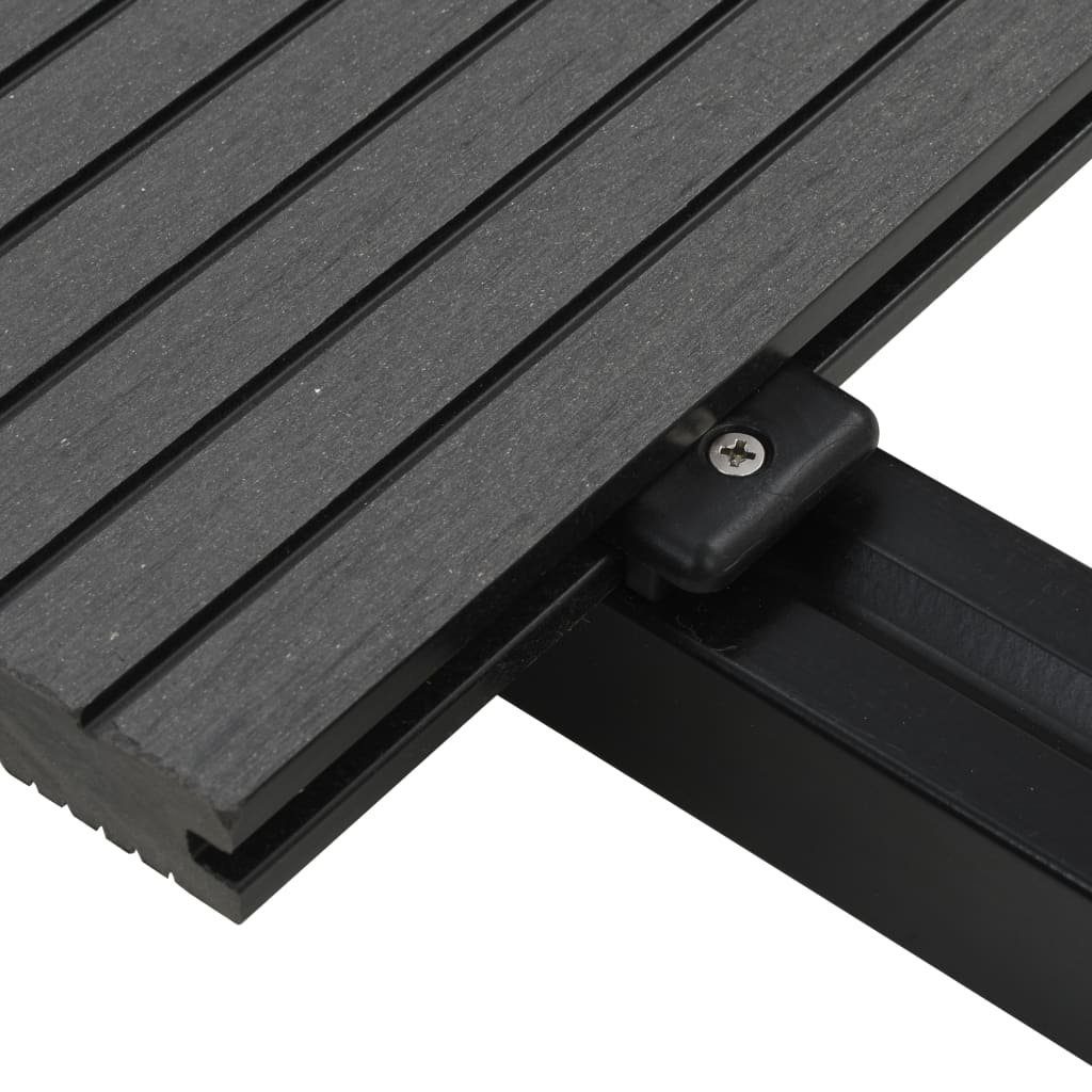 Teppichboden WPC Massive Terrassendielen mit Zubehör 16 m² 2,2 m Grau, vidaXL