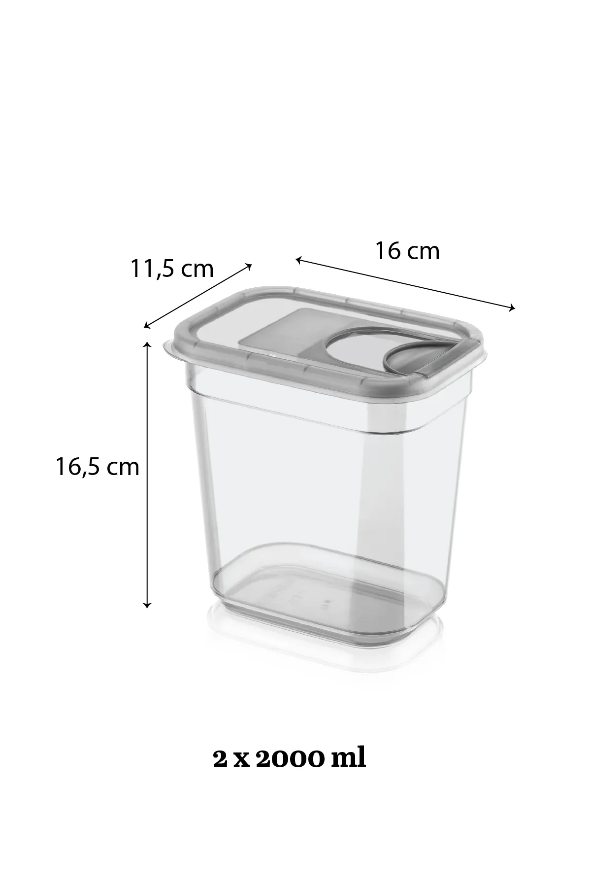 Meleni Home  2 beschriftete rechteckige Vega-Aufbewahrungsbehälter mit Schiebedeckel – Tabletten-Reinigungsmittel-Aufbewahrungsbox 2 x 2 Lt