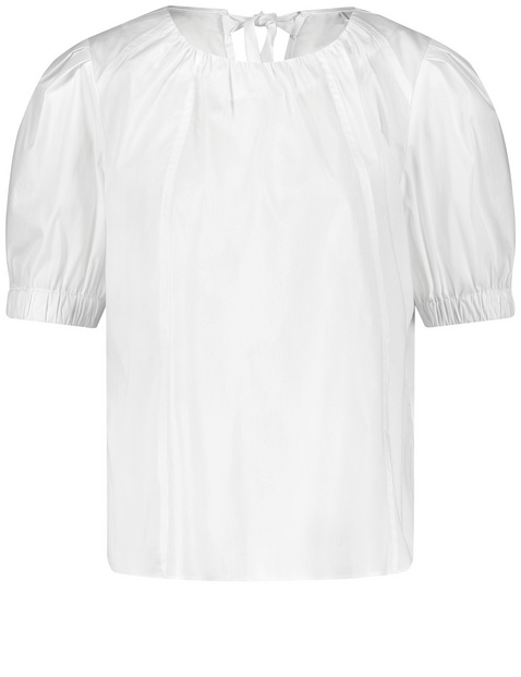 Baumwollbluse mit Volumenärmeln