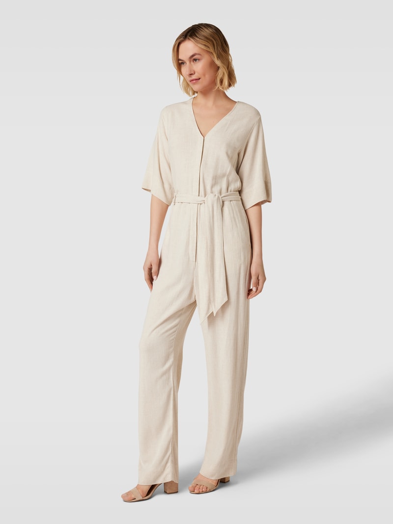Jumpsuit mit V-Ausschnitt Modell 'VIVA' in sand