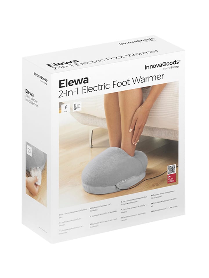 InnovaGoods Elektrischer Fußwärmer 2in1 in Grau - (L)29,5 x (B)14,5 x (H)31,5 cm günstig kaufen onesize