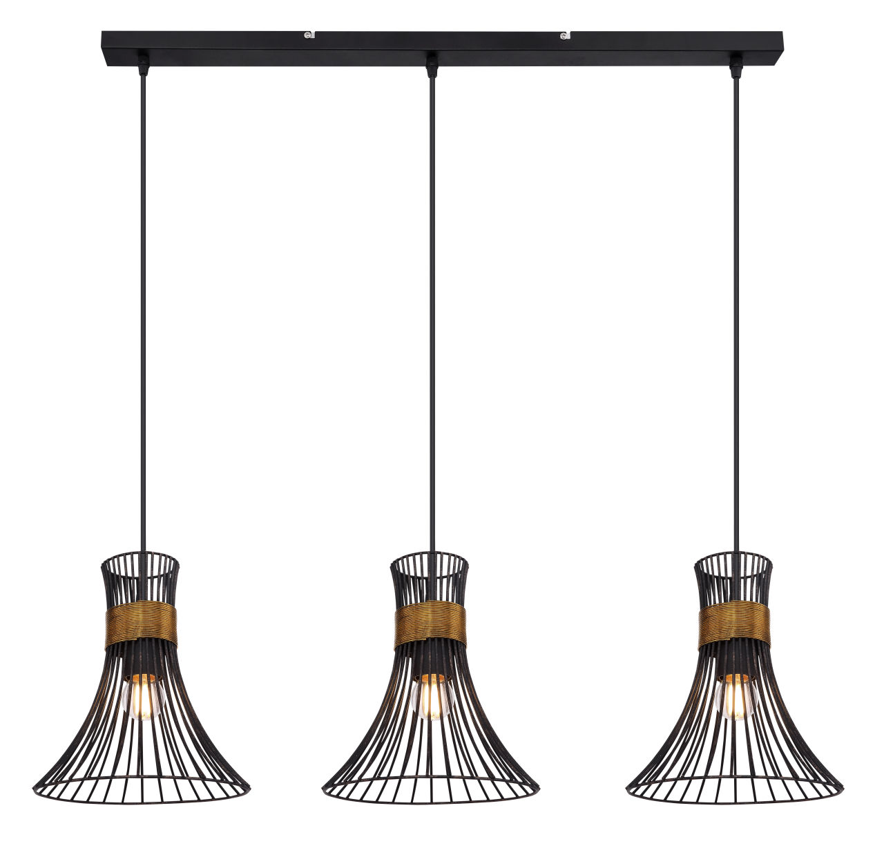 Globo Lighting - PURRA - Hängeleuchte Metall schwarz, 3x E27