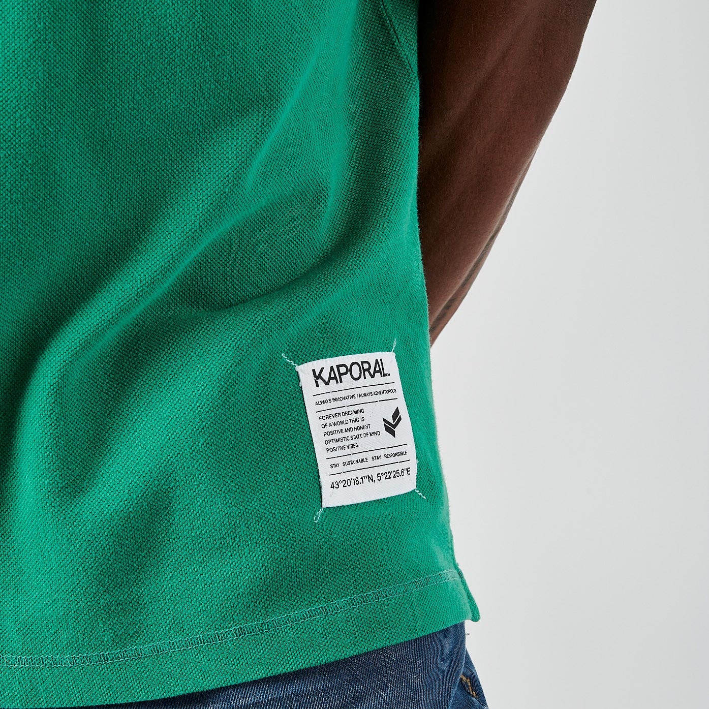 BARNI  Polo vert Homme en 100% coton bio