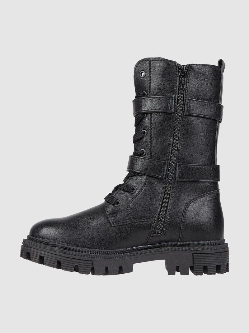 Boots in Leder-Optik in schwarz