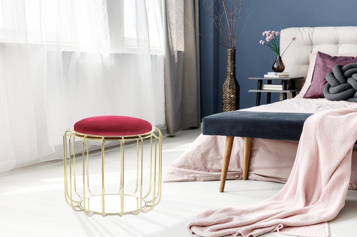 Kayoom Beistelltisch / Pouf Comfortable 110 Rot / Gold