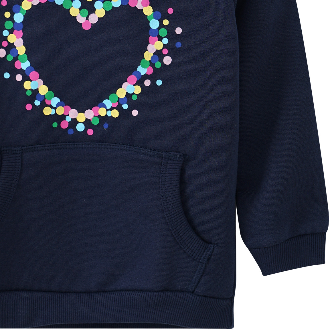Mädchen Hoodie mit buntem Konfetti-Herz