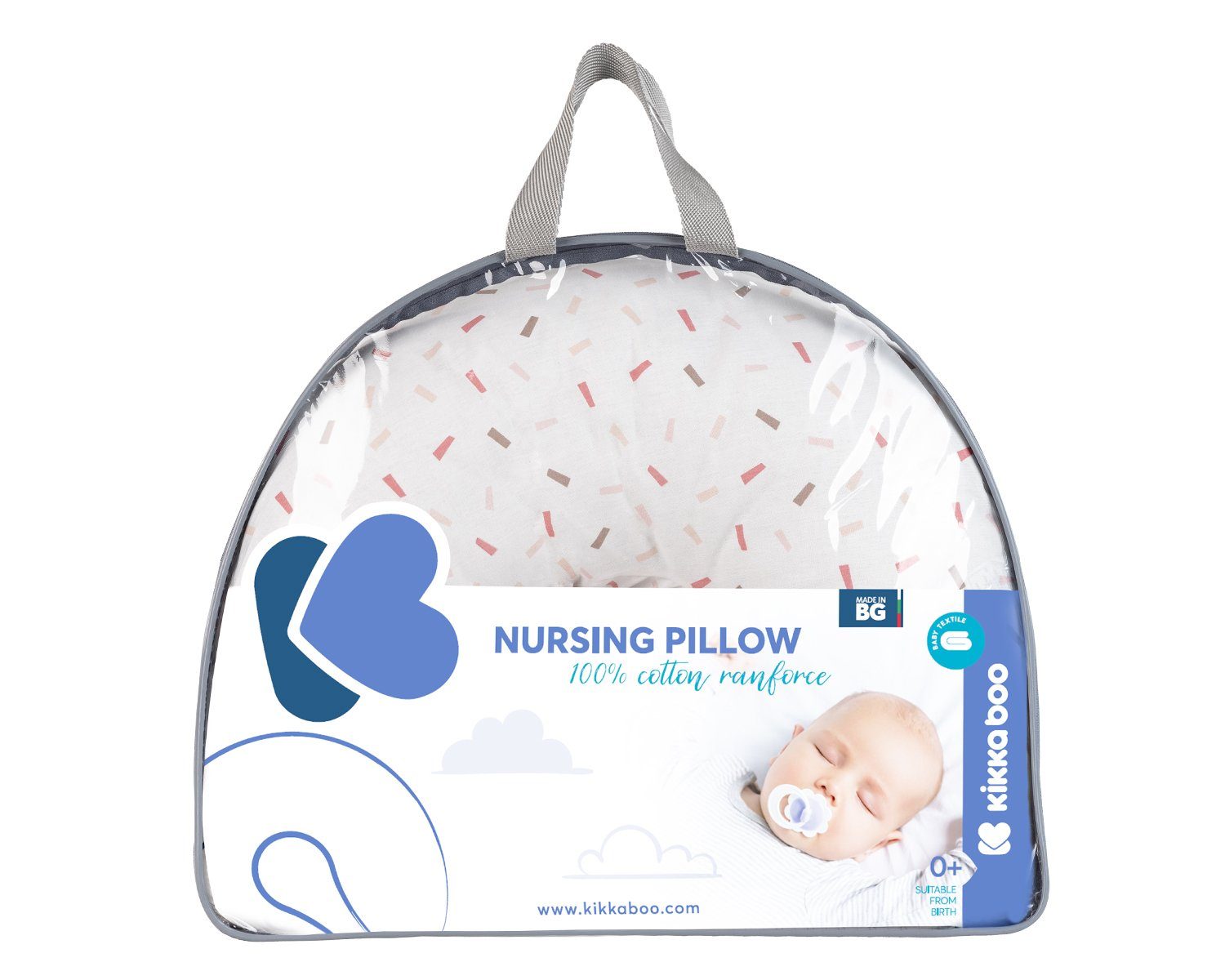 Kikkaboo Stillkissen Stillkissen rund 50 cm, 1-tlg., Schwangerschaftskissen Bezug abnehmbar Baumwolle