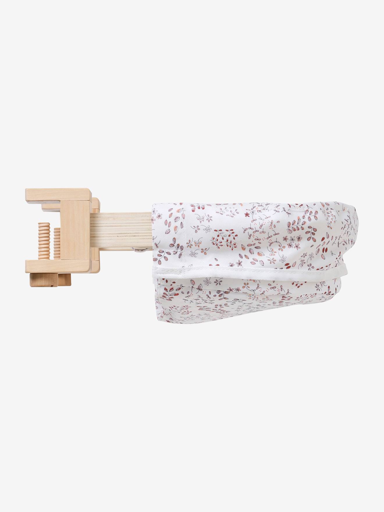 Vertbaudet Puppen-Tischsitz MINI FLORA, Stoff/Holz FSC - weiß/rosa geblümt