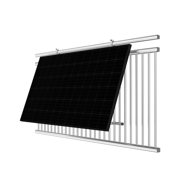 Bifaziales Balkonkraftwerk 900W / 800W inkl. Wandhalterung für Geländer eckig