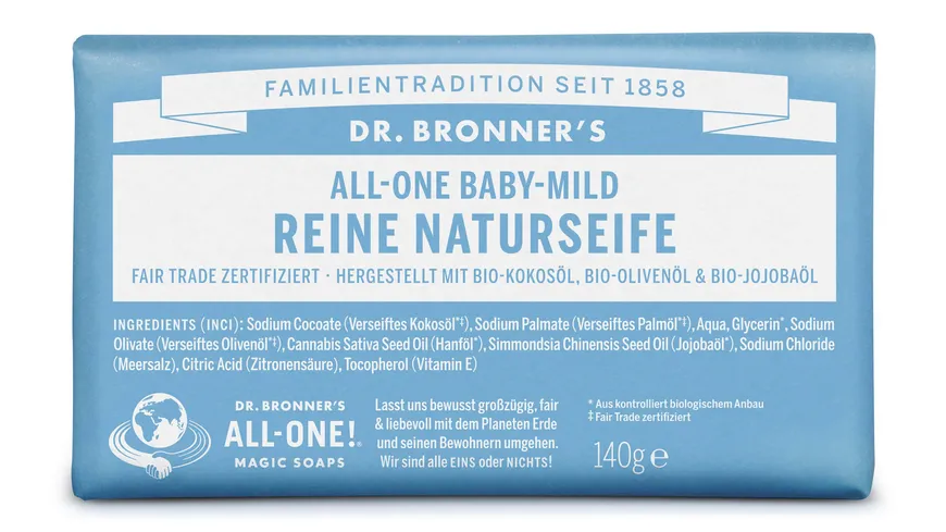 DR. BRONNER'S reine Naturseife Neutral-Mild 140 g