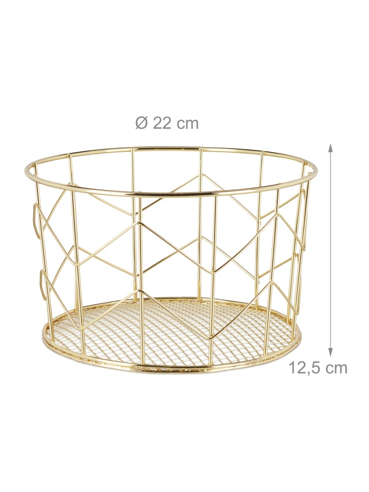 relaxdays Drahtkorb in Gold günstig kaufen onesize