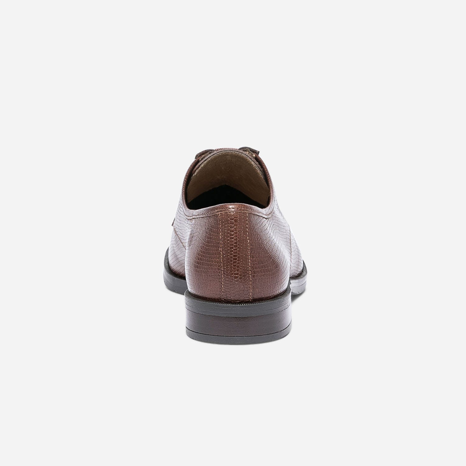 Derby ERAM FLEX cognac en cuir embossé