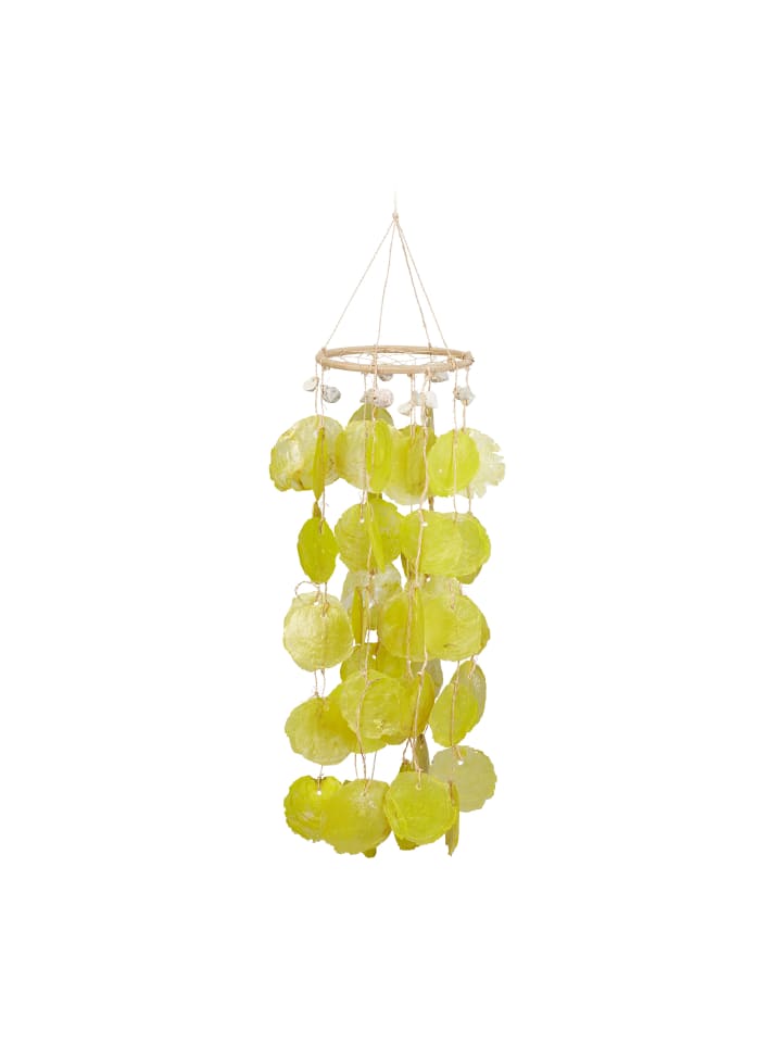 relaxdays Capiz Windspiel in Gelb - (H)48 cm günstig kaufen onesize