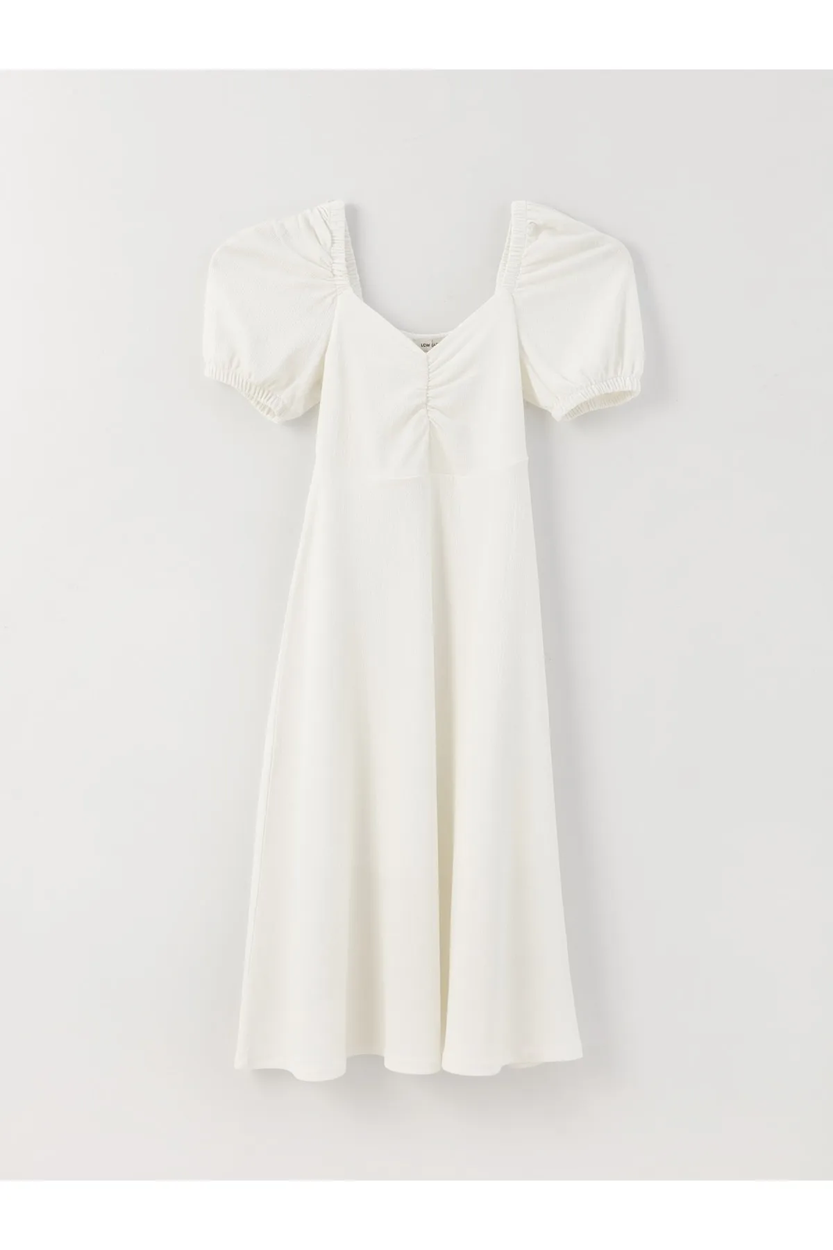 LC Waikiki  Damenkleid mit herzförmigem Ausschnitt und schlichten Ballonärmeln