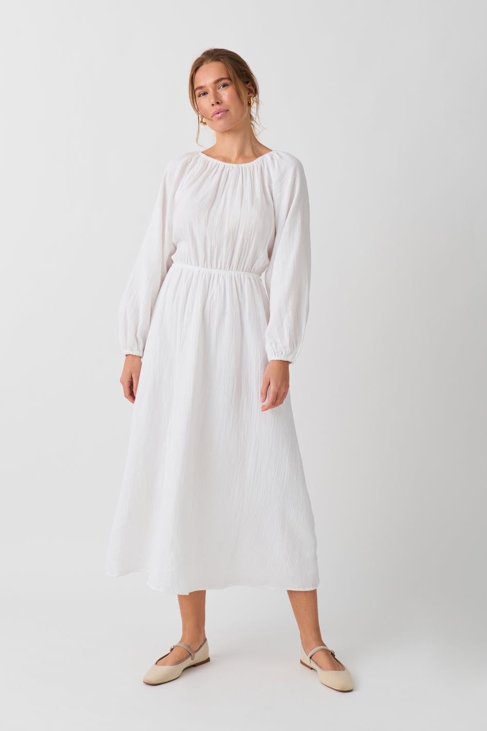 Open back maxi gauze dress