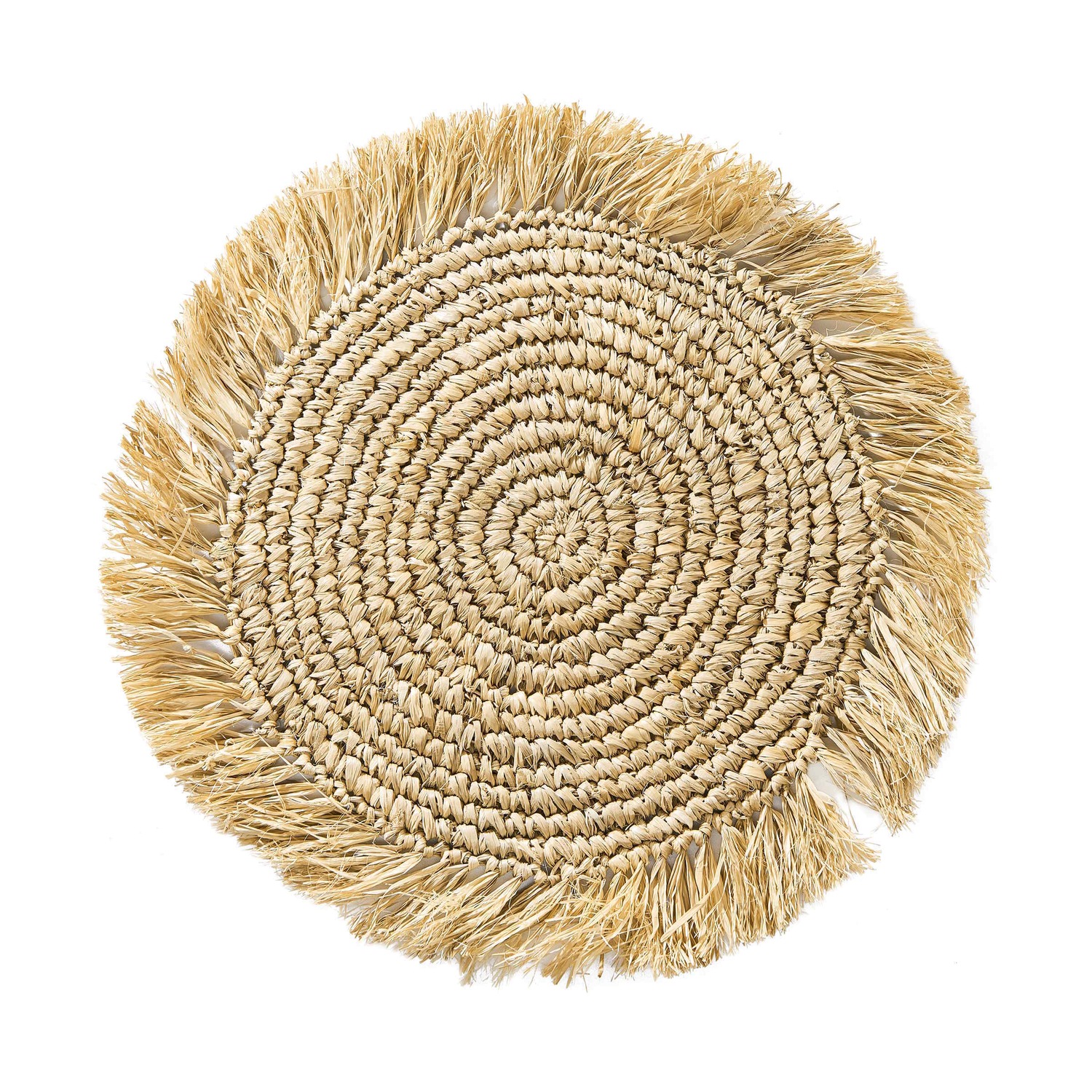 RAFFIA Platzset mit Fransen Ø41cm