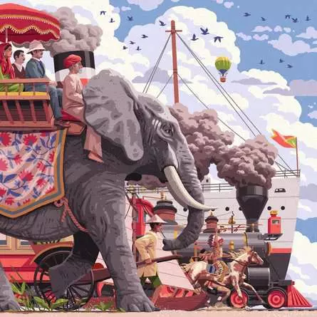 Puzzle 750 Teile - Around the world in 80 days