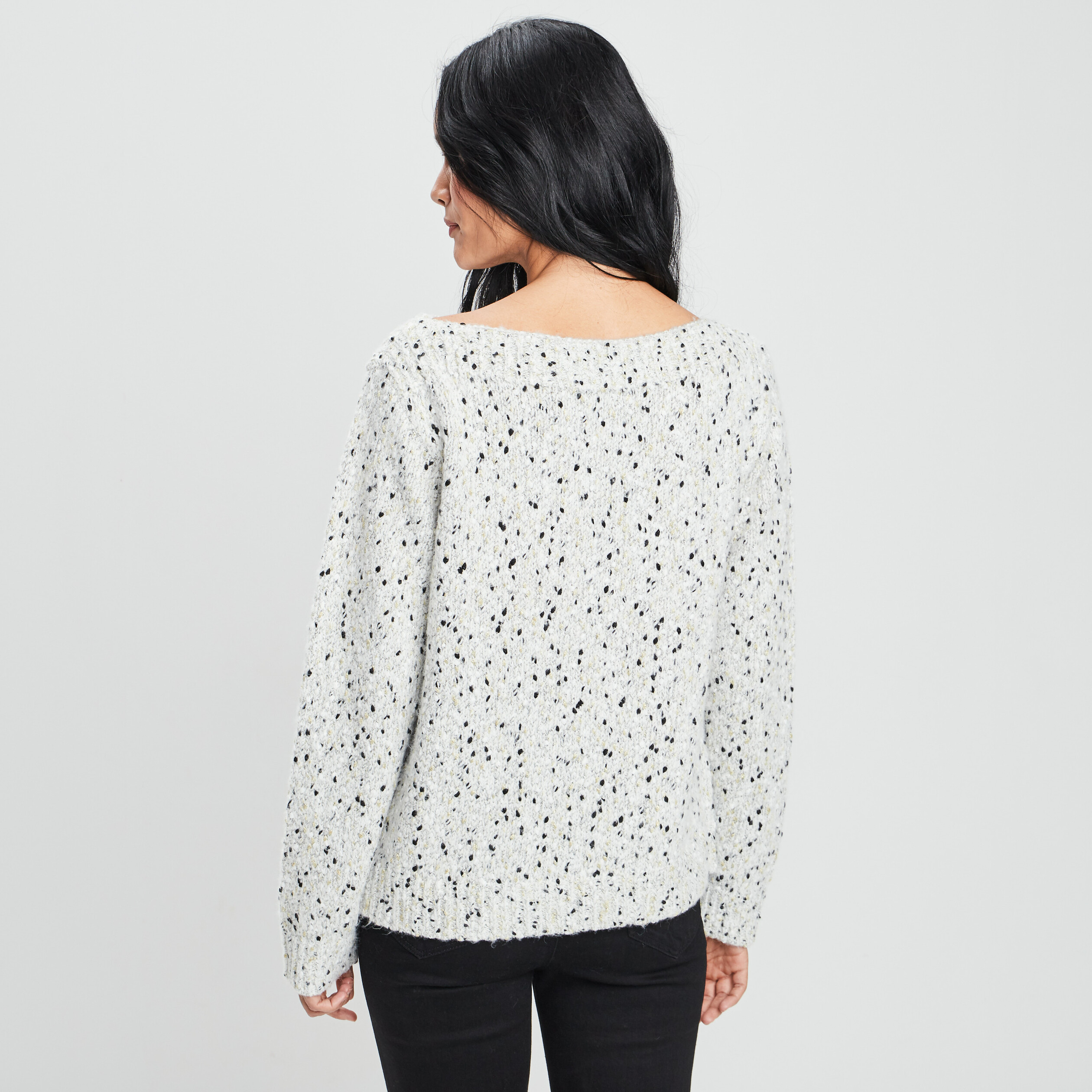 Pull manches longues gris foncé femme | La Halle
