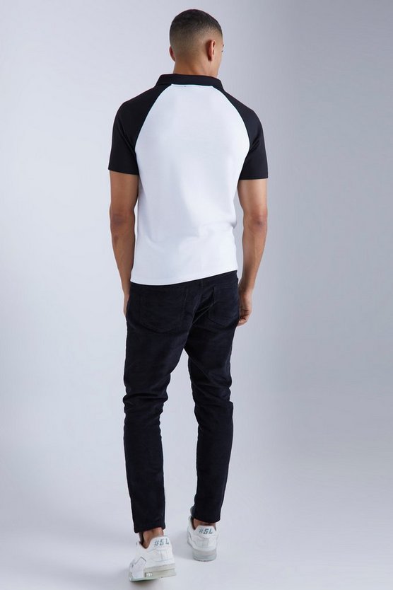 Slim-Fit Raglan Colorblock Poloshirt