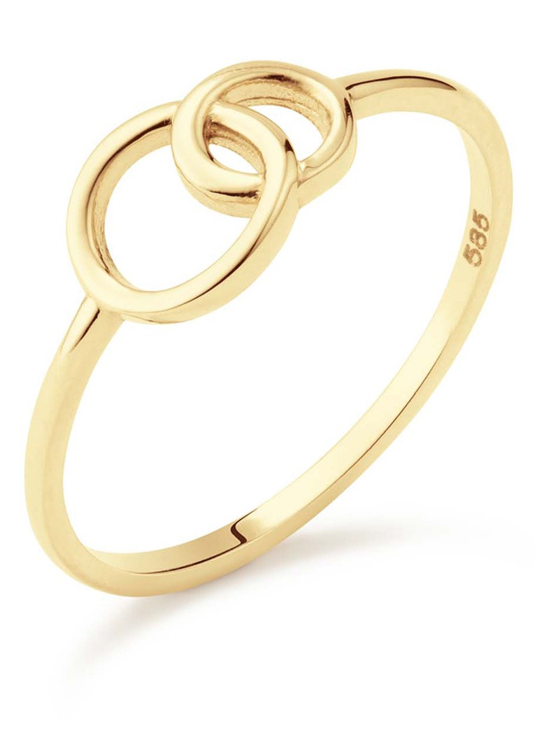Jackie 14K Gold Giro Doppio Circle prsten od 14-karatnog žutog zlata