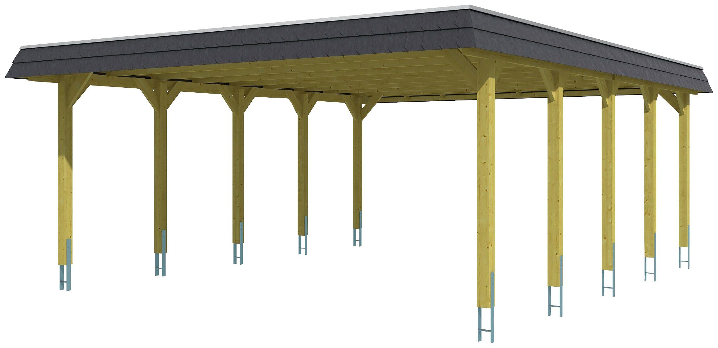 Skanholz Doppelcarport Spreewald, BxT: 585x741 cm, 215 cm Einfahrtshöhe