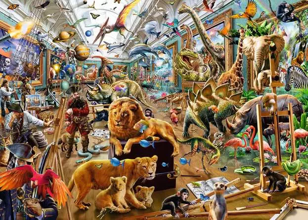 Puzzle 1000 Teile - Chaos in der Galerie