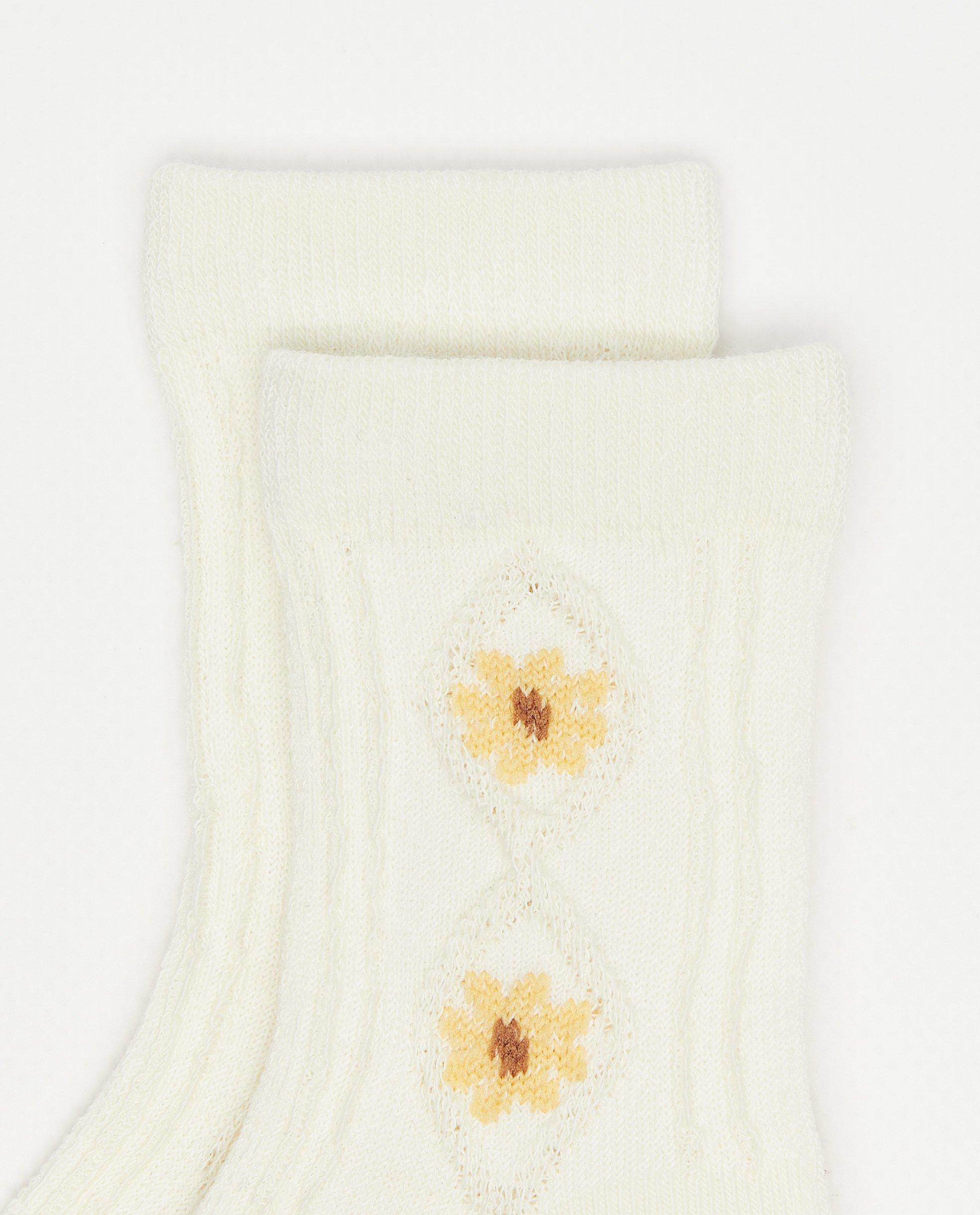 Cuddles and Smiles strumpor med blommönster vita