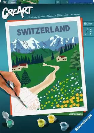 CreArt Jungfrau Region - Malen nach Zahlen für Erwachsene