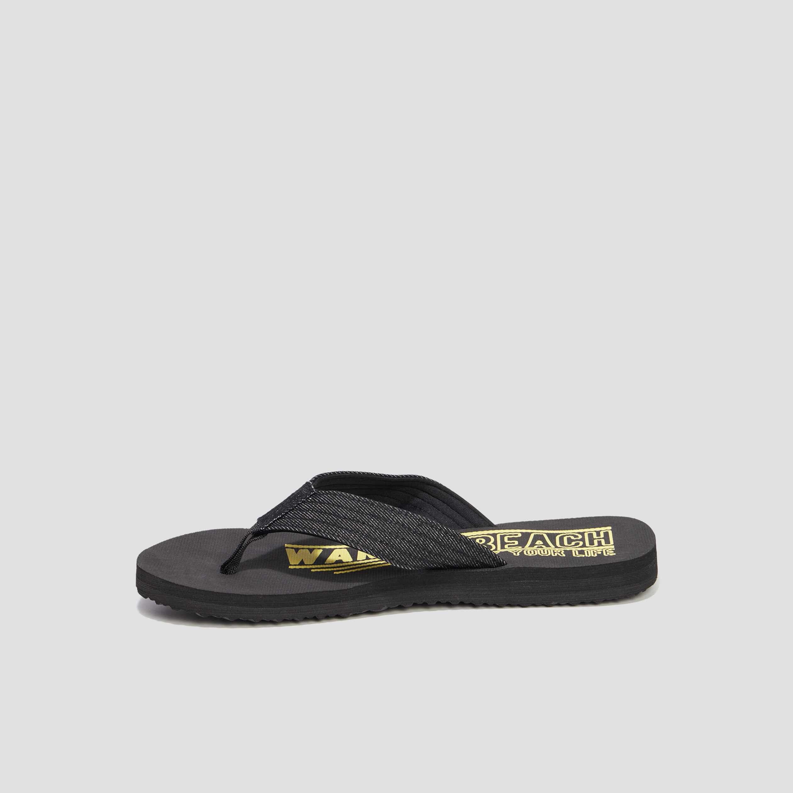 Tongs brides en jean Wamea Beach jaune homme | La Halle