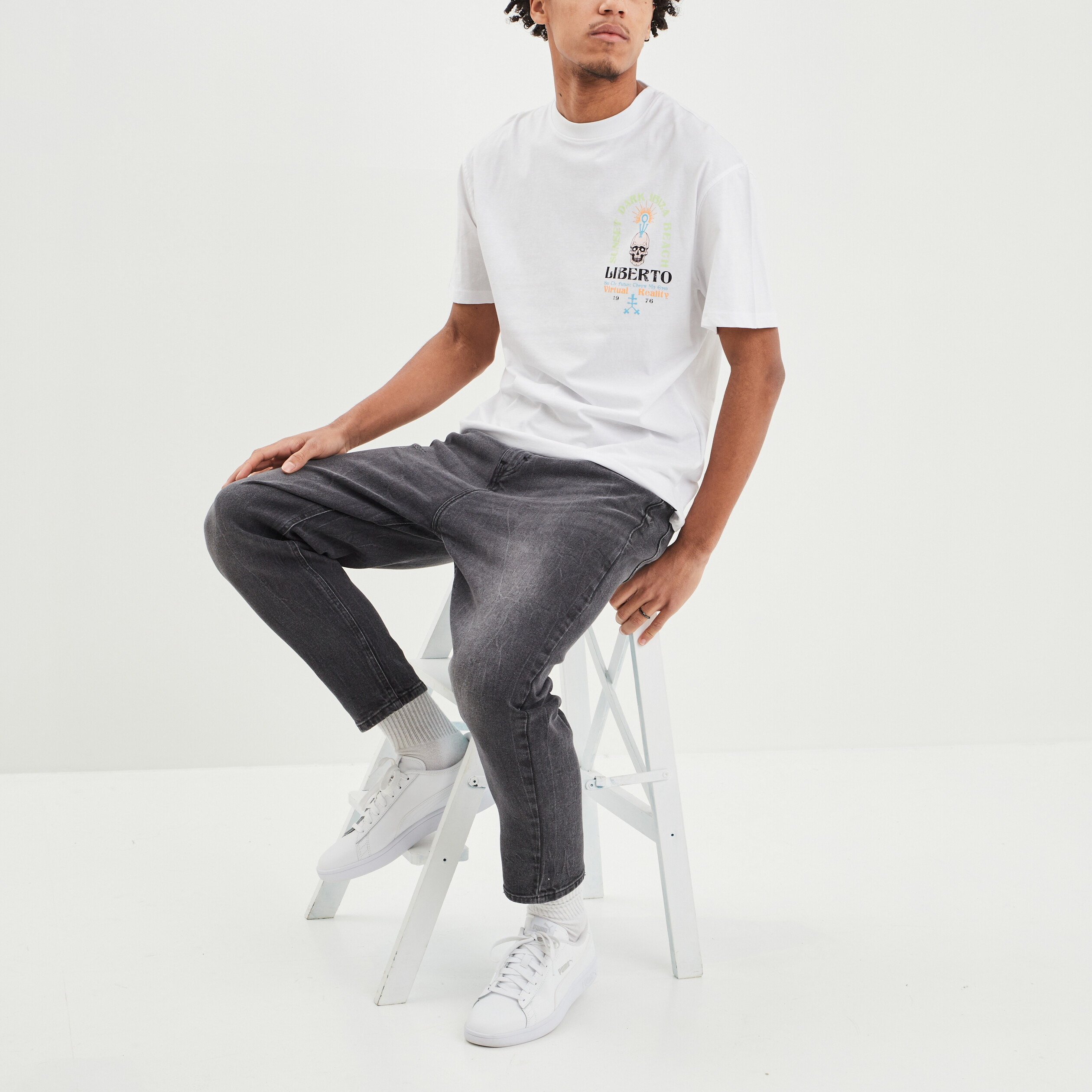 T-shirt manches courtes Liberto blanc homme | La Halle