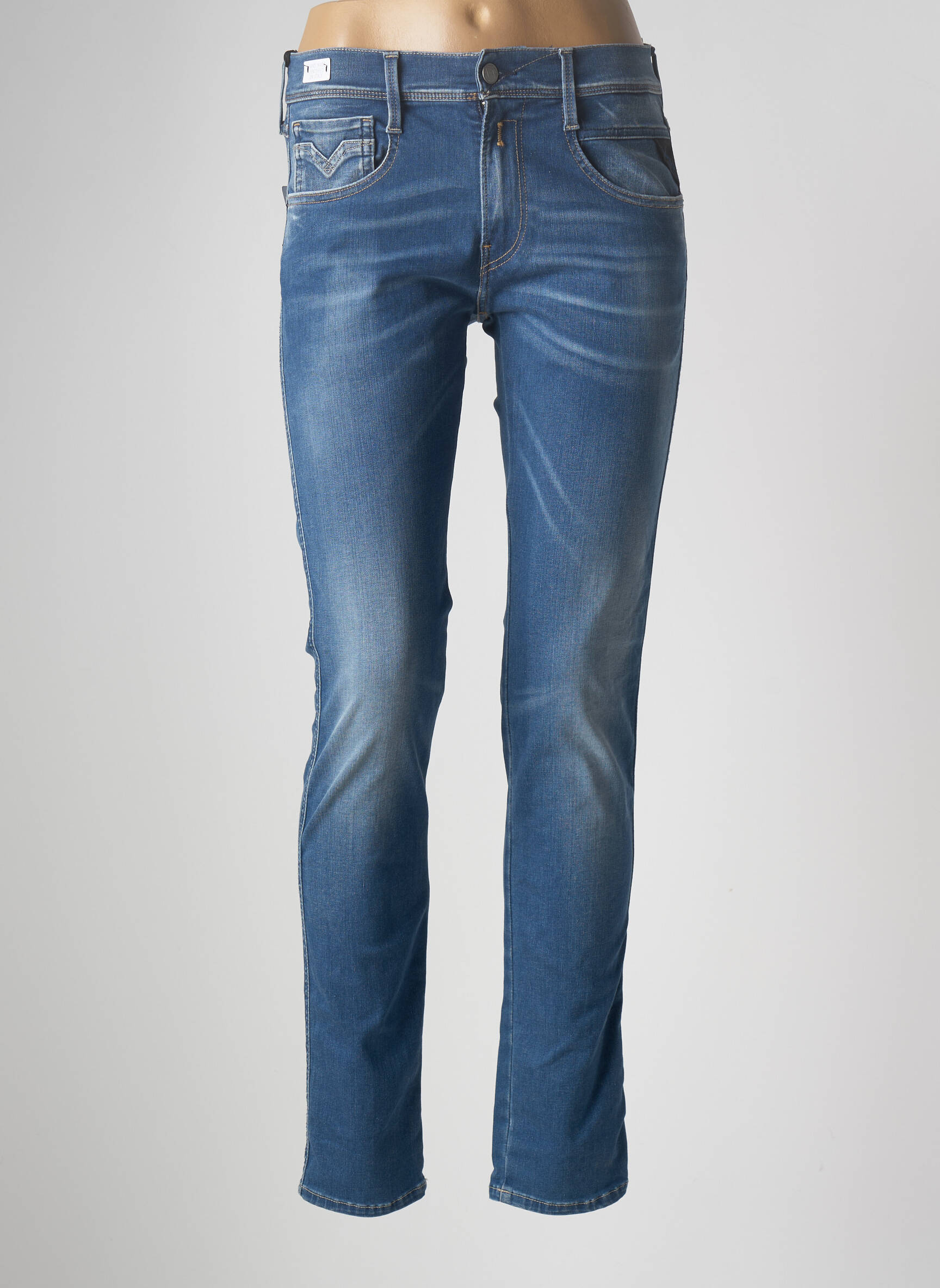 Replay Jeans Coupe Slim Femme couleur bleu
