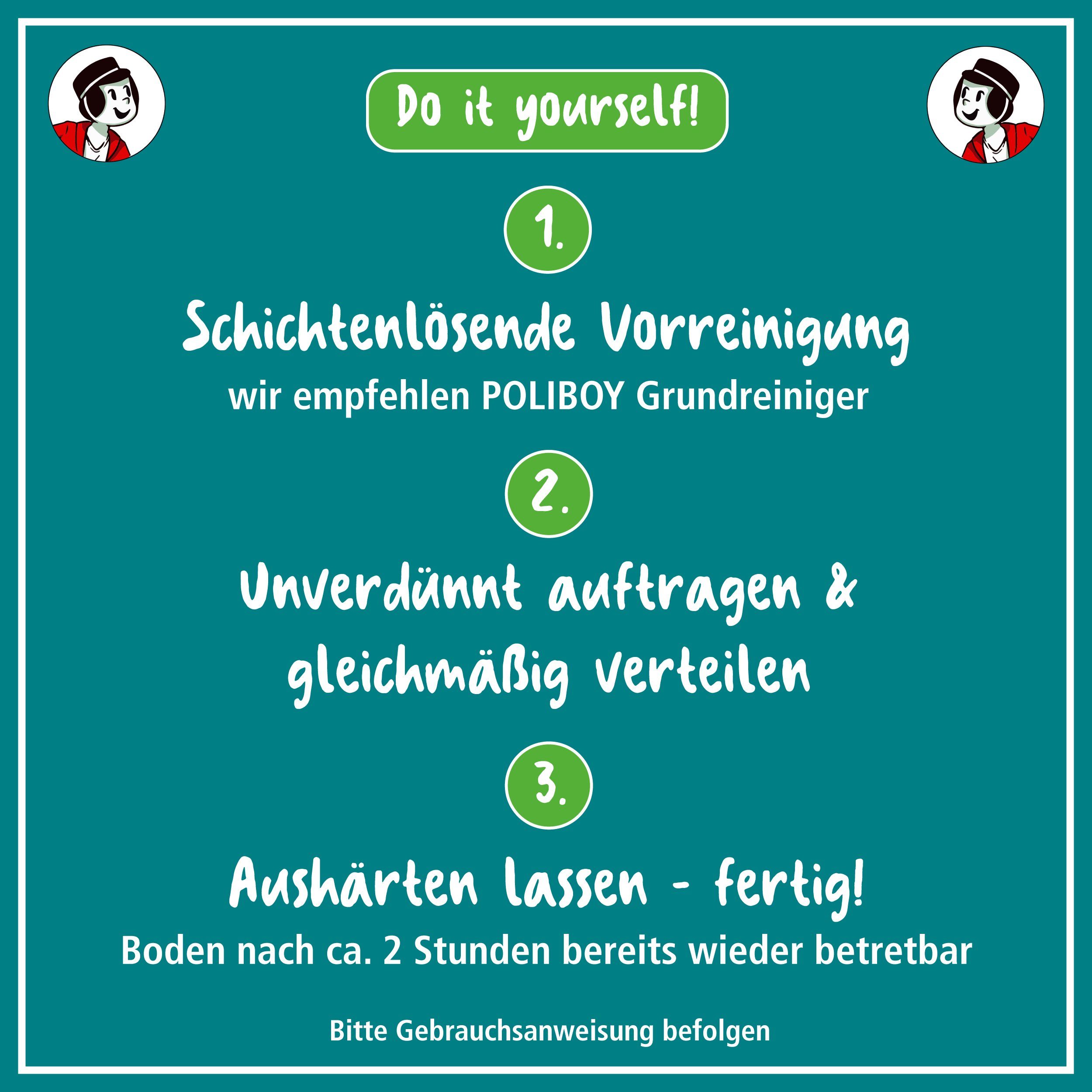 poliboy Vinyl Renovierer - 1 Liter - Vinyl- und Designbodenreiniger (restauriert Vinyl, Vinylböden oder Küchenböden - Made in Germany)