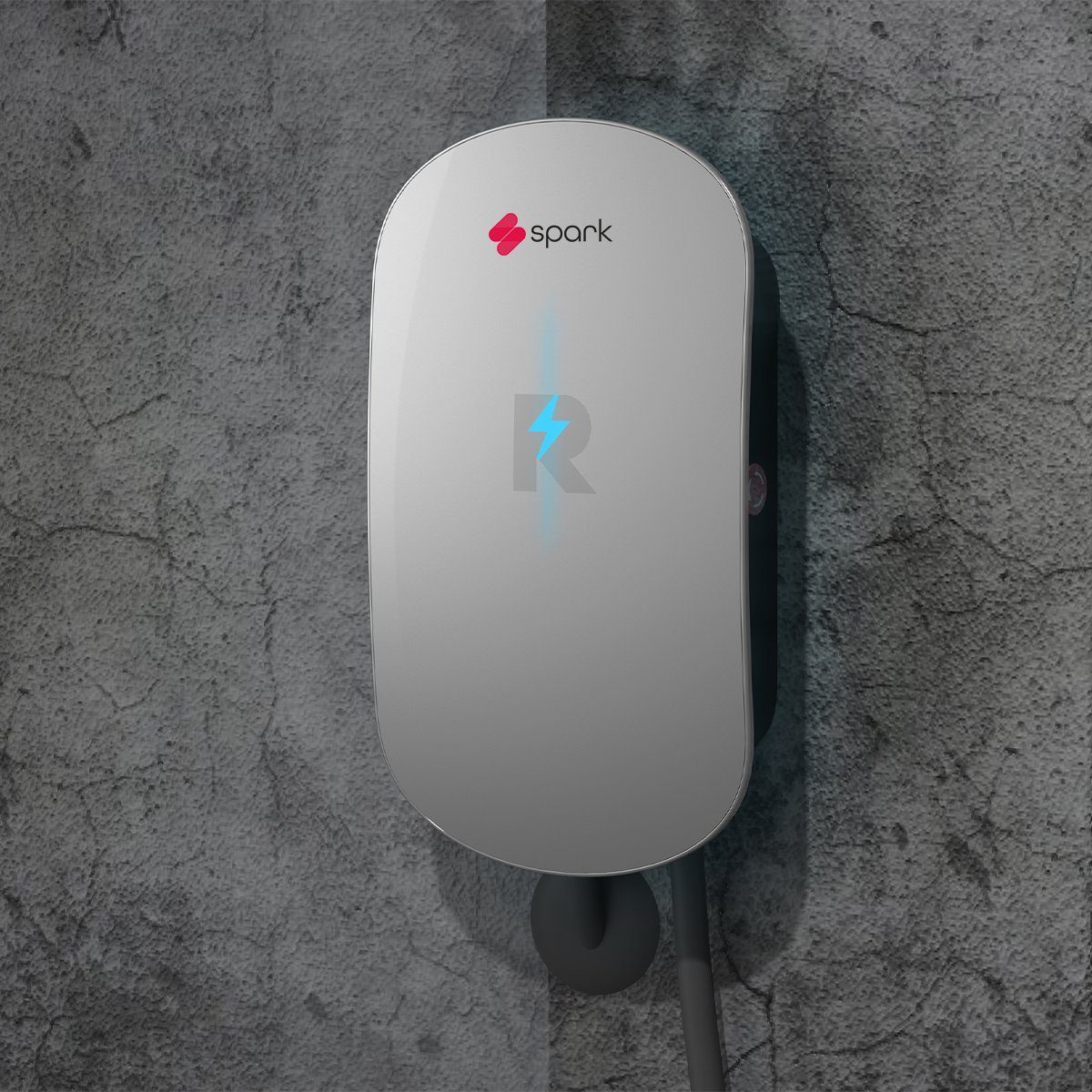 Spark stationär Elektroauto-Ladestation Revolution Wallbox mit 5m Kabel-mehrere Verwaltungsmodi-RFID-WIFI, 3-phasig, Komplett Set, mit Typ2 Ladekabel von 5m