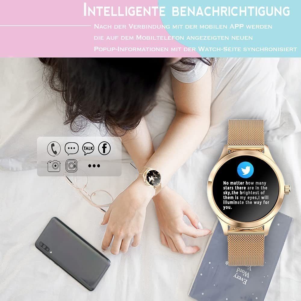 Mutoy Smartwatch, Fitness Tracker Uhr, Damen Herren Smartwatch (Fitnessuhr mit Telefonfunktion 1,09