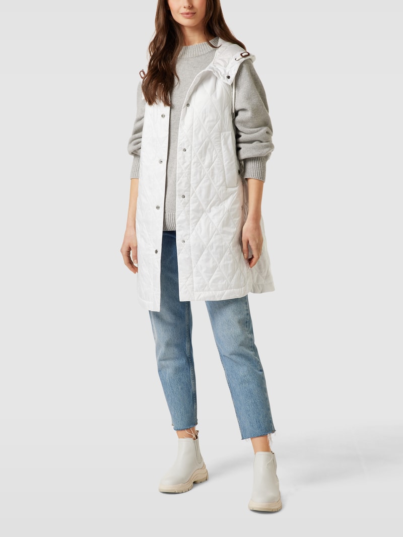 Steppweste mit Stehkragen in offwhite