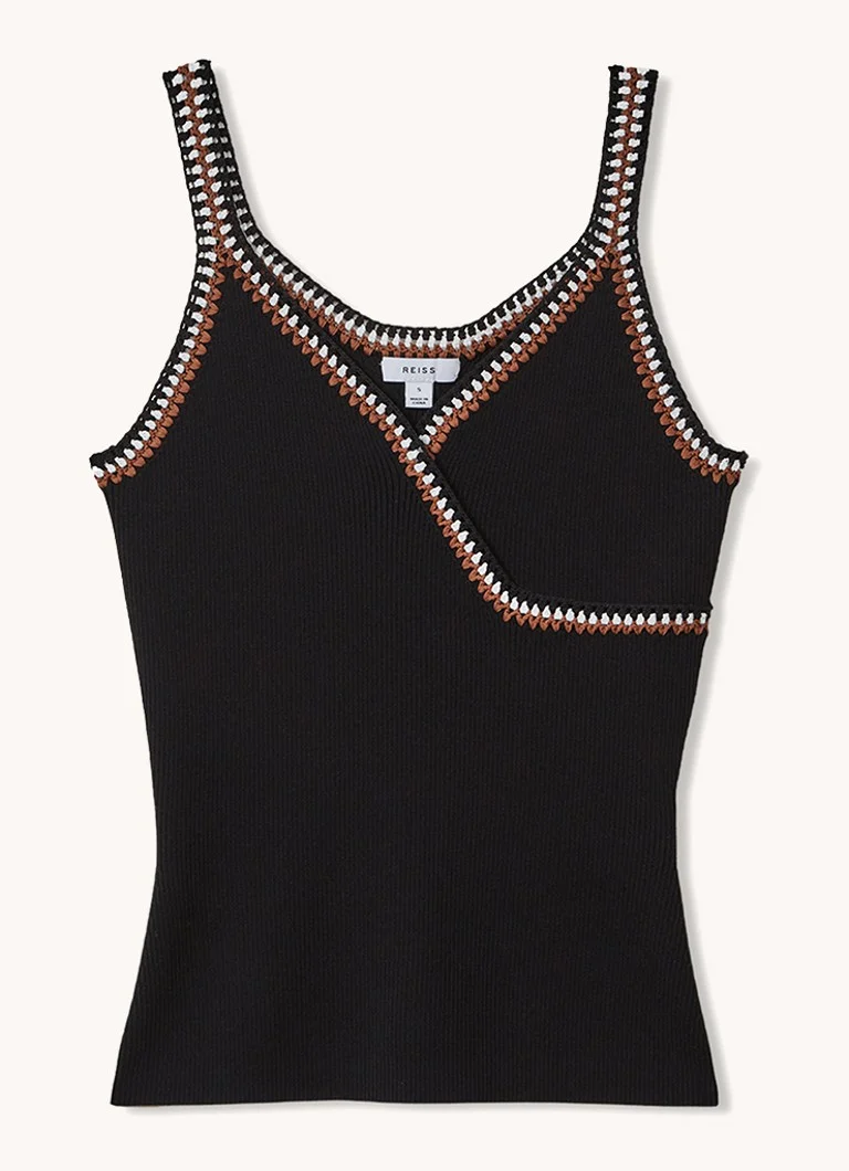 Reiss Kiki ribbed wrap top