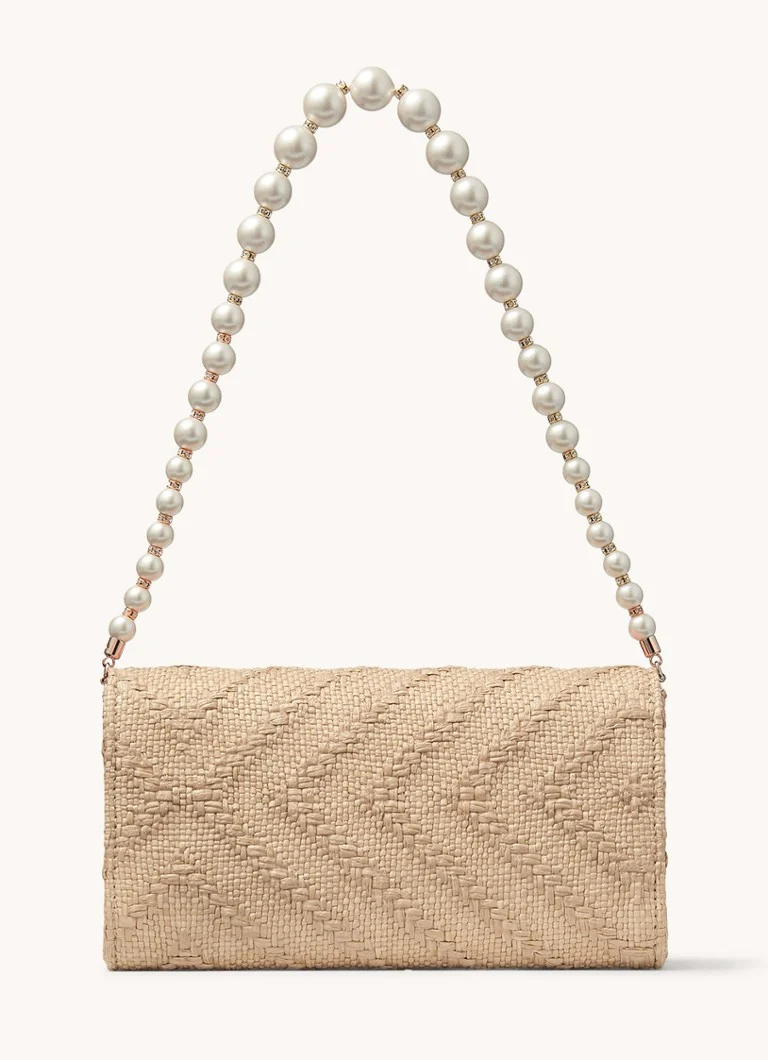 Jimmy Choo Avenue raffia-laukku irrotettavalla olkahihnalla