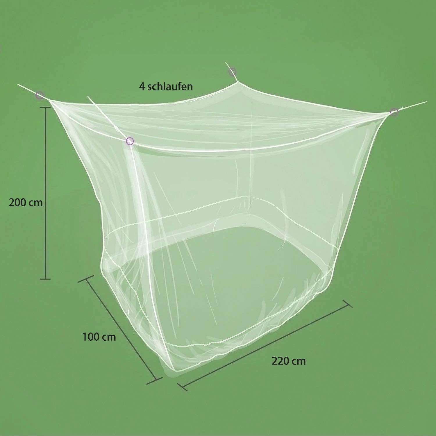 Sekey Moskitonetz Schutznetz XXL Insektenschutz Fliegennetz Doppelbett für In- & Outdoor, 220x100x200cm für Einzelbetten