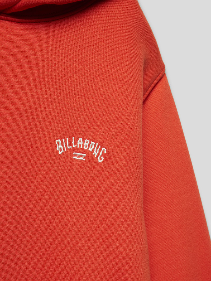 Hoodie mit Label-Stitching Modell 'ARCH' in orange