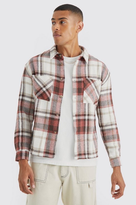 Kastiges kariertes Overshirt