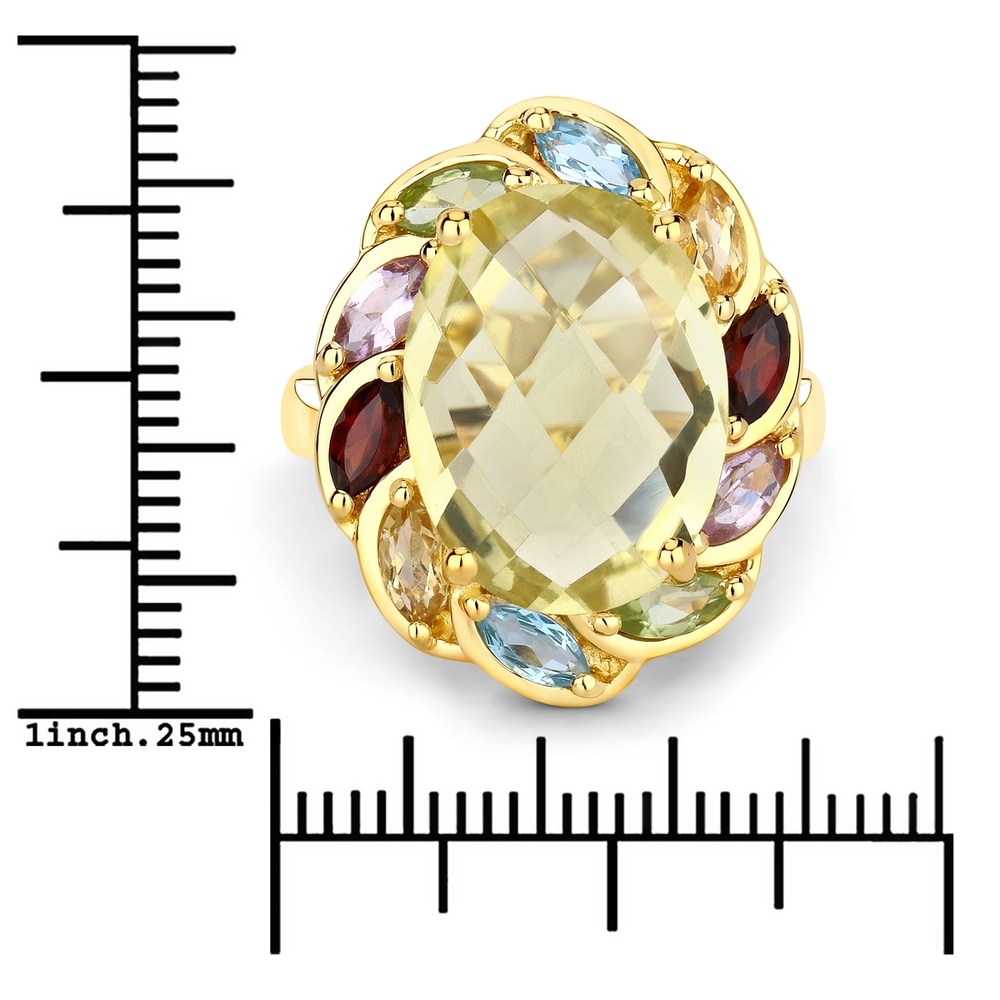 Rafaela Donata Bague Argent sterling Quartz citron en Or jaune Bague