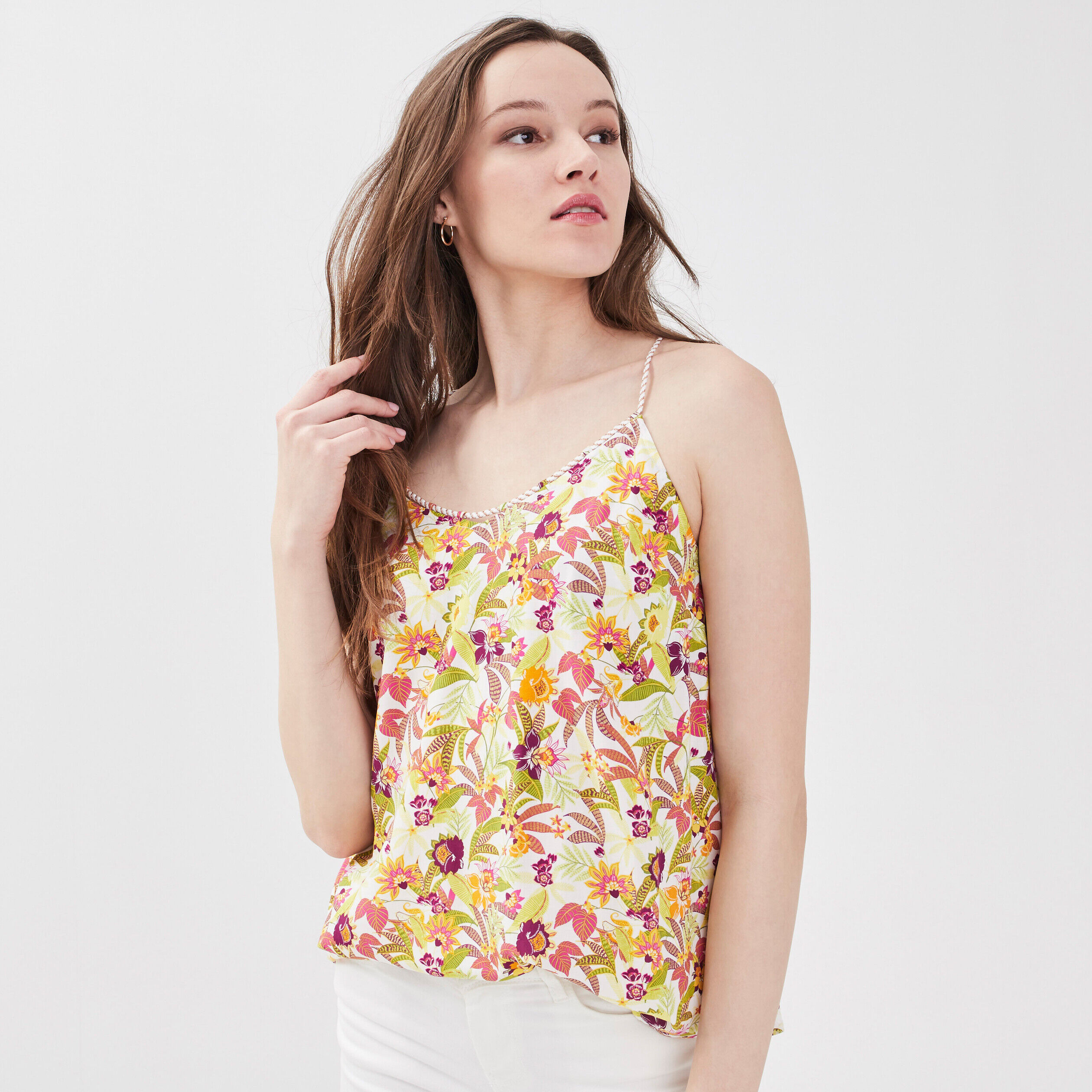 Blouse bretelles fines blanc femme | Cache Cache