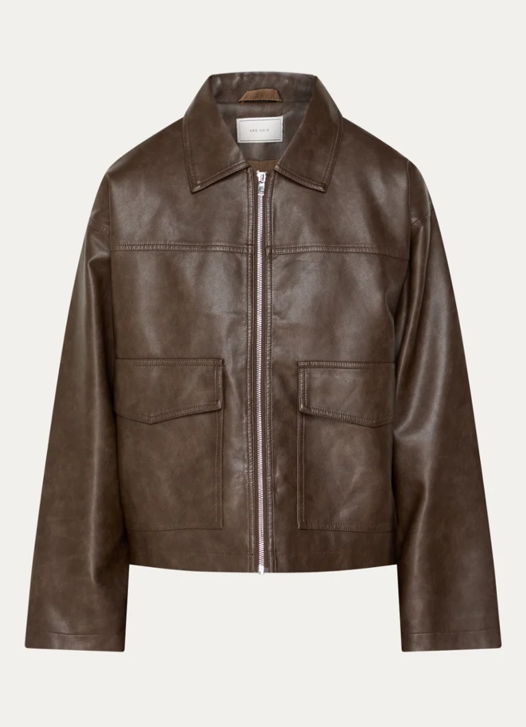 Neo Noir Titan faux leather jacket with flap pockets