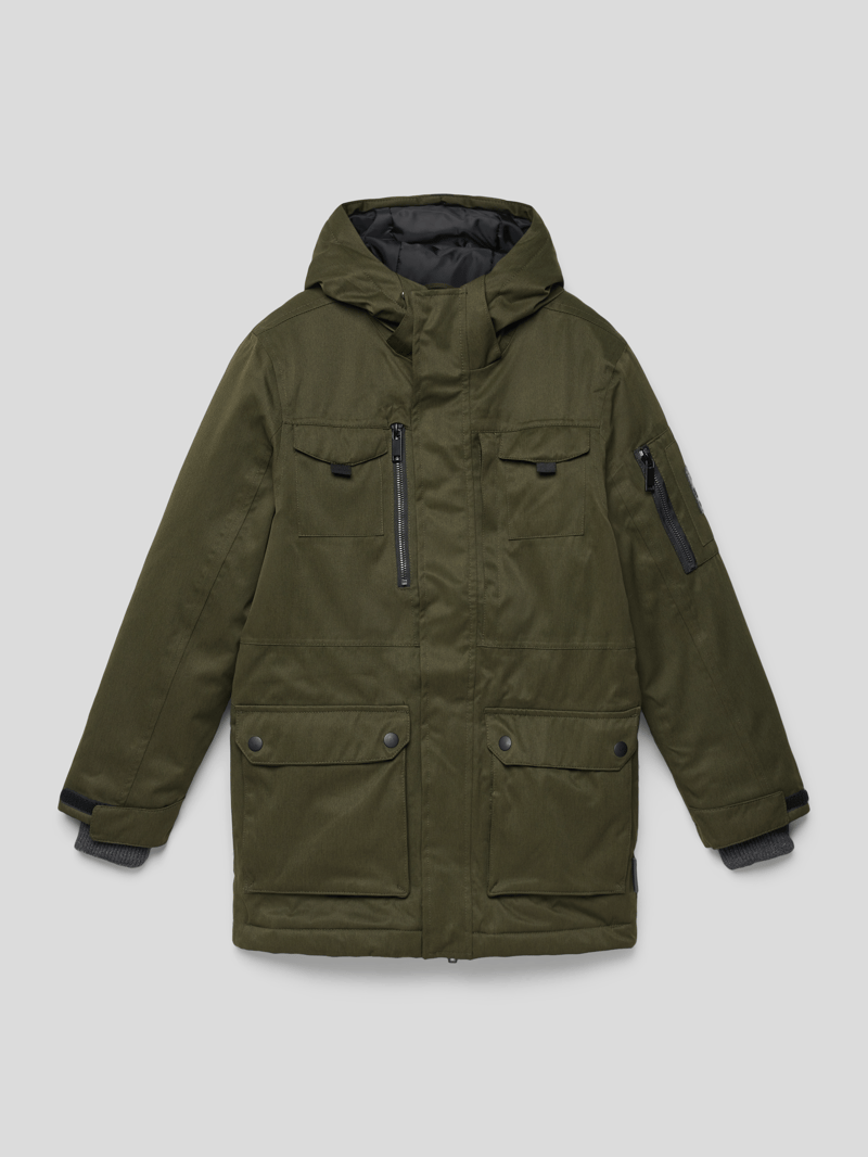 Funktionsjacke mit Kapuze in khaki