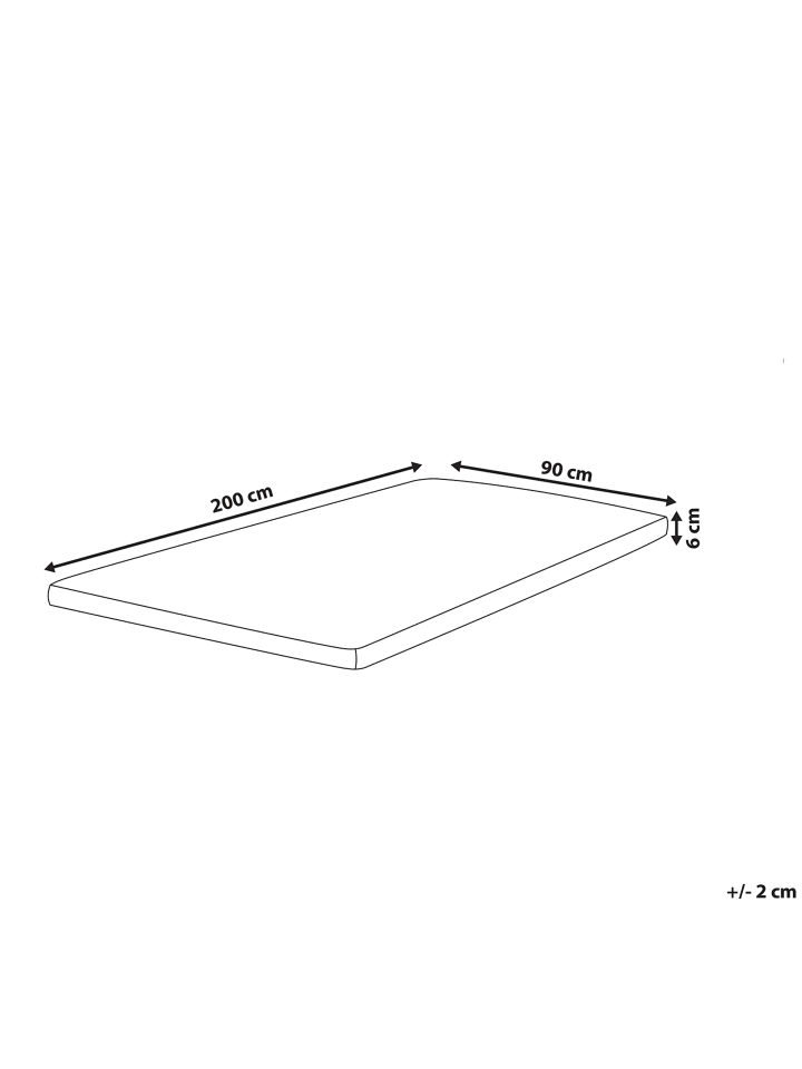 Beliani Topper COMFY in Grau/Weiß - (W) 90 x (H) 6 x (L) 200 cm günstig kaufen onesize