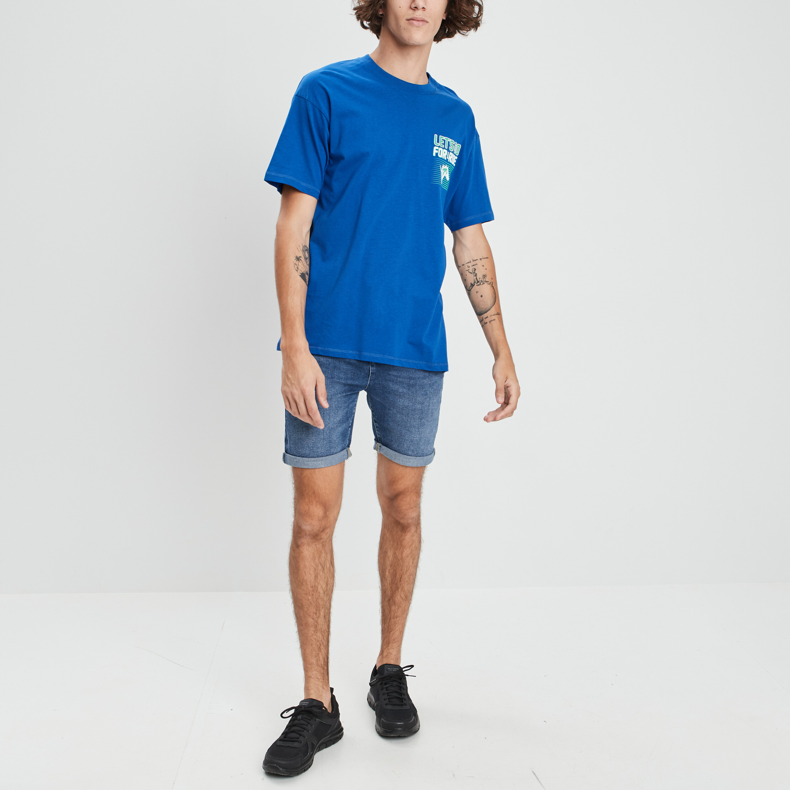 T-shirt manches courtes bleu homme | La Halle
