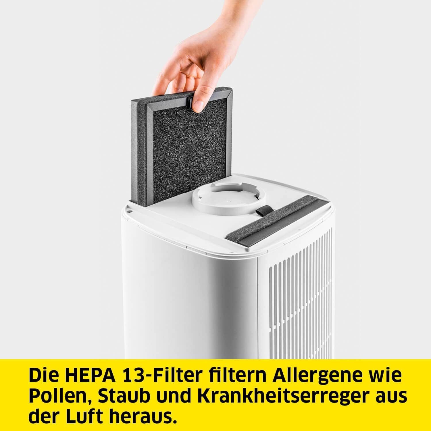KÄRCHER Luftreiniger, für 40 m² Räume, Luftreiniger luftdurchsatz beseitigt allergene & gerüche nachtmodus