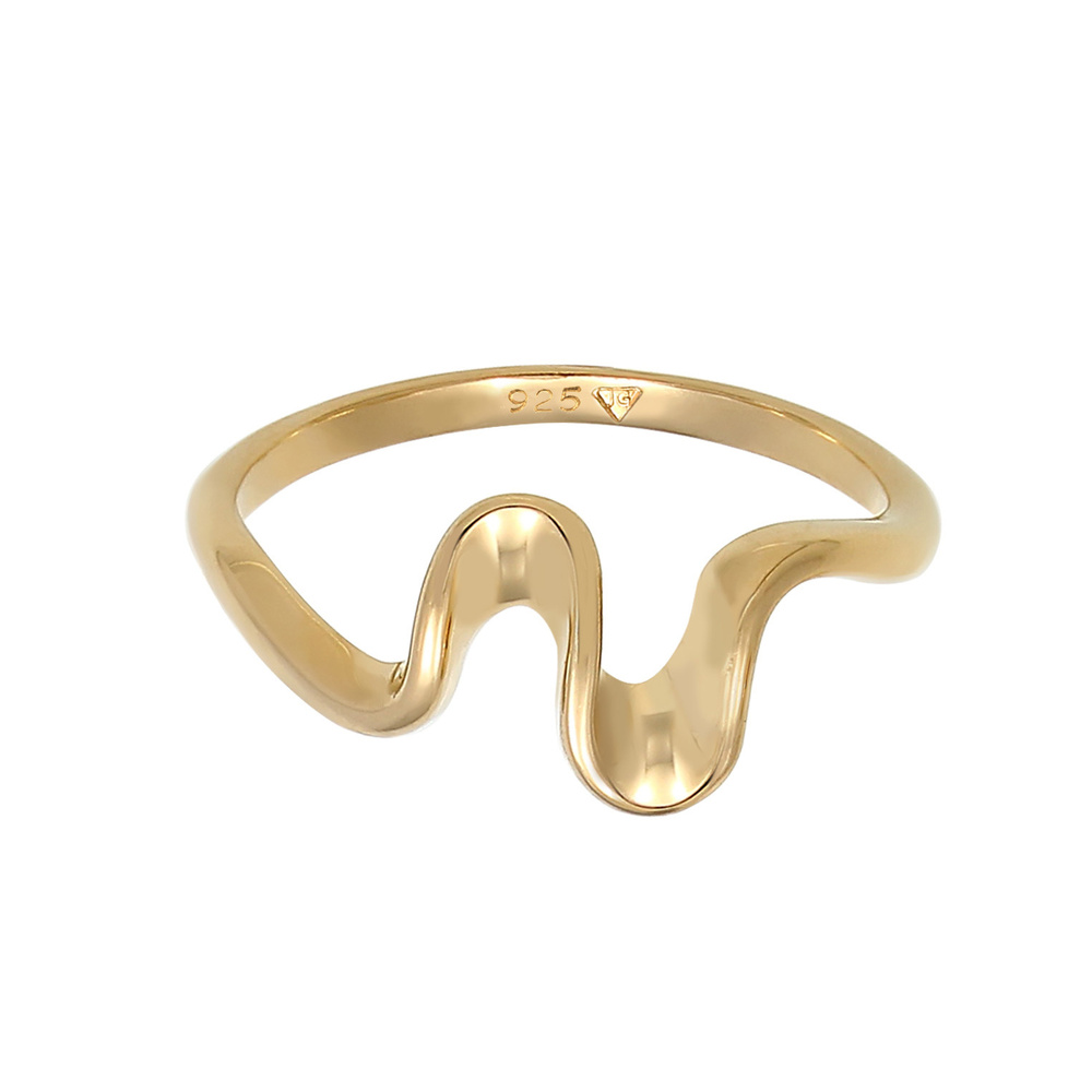 Elli Elli Bague Femmes tendance look vagues en argent sterling 925 Bague