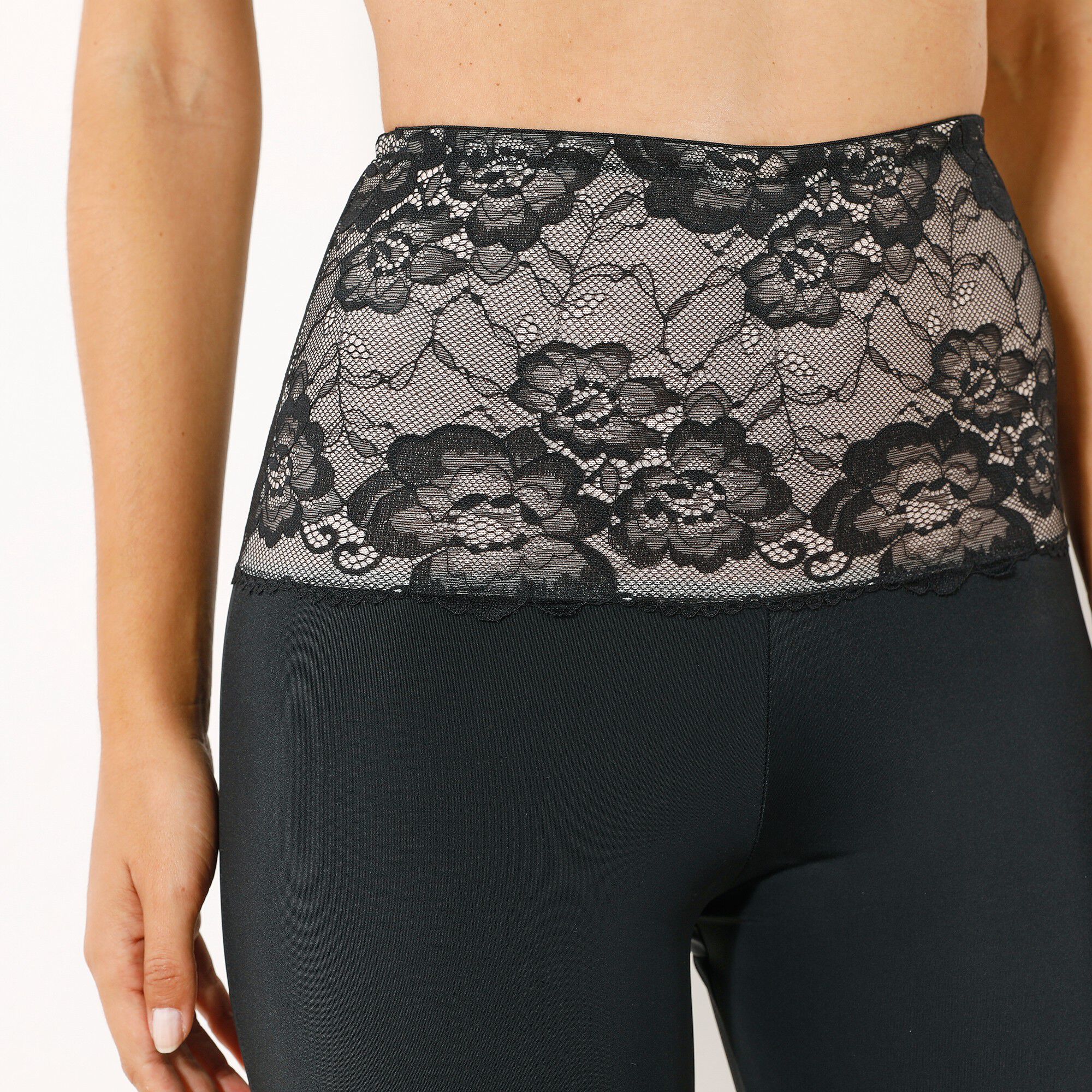 Culotte panty microfibre et dentelle